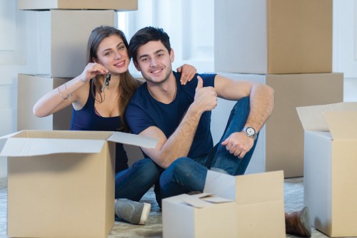 Removal company team preparing a move in Barnes