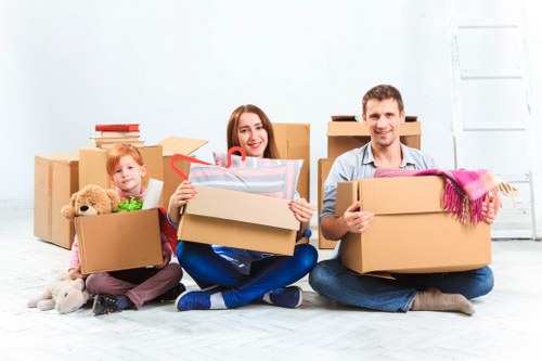 Securely packed items inside a moving van