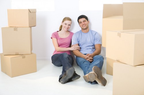 Professional movers handling commercial equipment in Barnes