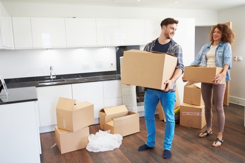 Careful loading of household items during a Barnes moving service